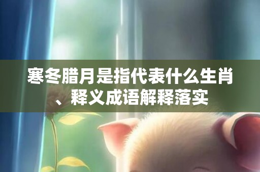 寒冬腊月是指代表什么生肖、释义成语解释落实