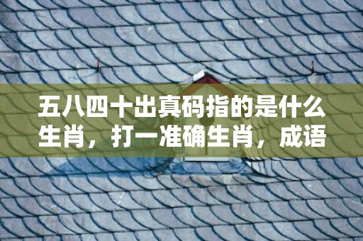 五八四十出真码指的是什么生肖，打一准确生肖，成语释义解释落实