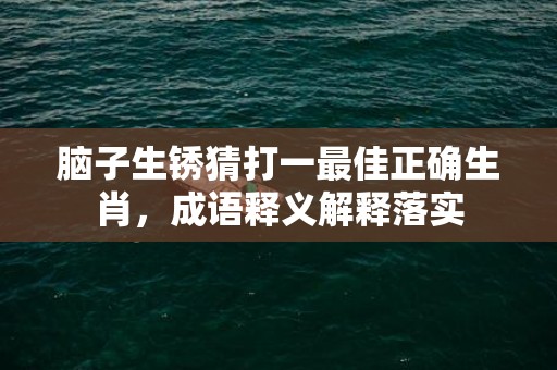 脑子生锈猜打一最佳正确生肖，成语释义解释落实