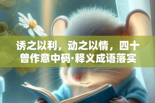 诱之以利，动之以情，四十曾作意中码·释义成语落实解释