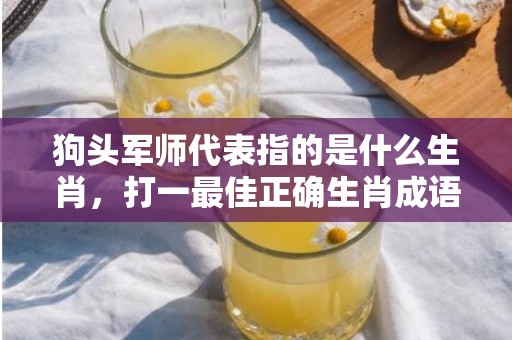 狗头军师代表指的是什么生肖，打一最佳正确生肖成语·最佳成语最佳释义解释答