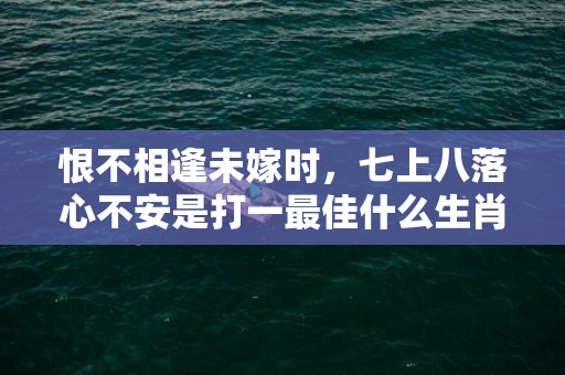 恨不相逢未嫁时，七上八落心不安是打一最佳什么生肖动物、释义成语解释落实