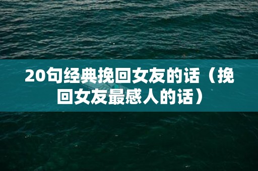 20句经典挽回女友的话（挽回女友最感人的话）