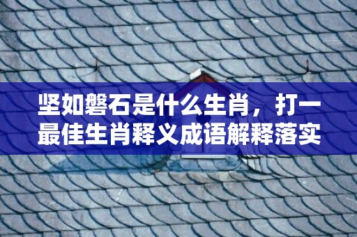 坚如磐石是什么生肖，打一最佳生肖释义成语解释落实
