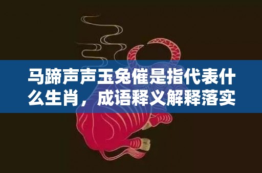 马蹄声声玉兔催是指代表什么生肖，成语释义解释落实