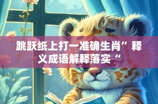 跳跃纸上打一准确生肖”释义成语解释落实“