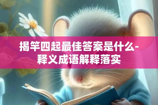 揭竿四起最佳答案是什么-释义成语解释落实