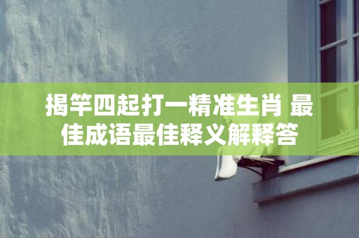 揭竿四起打一精准生肖 最佳成语最佳释义解释答