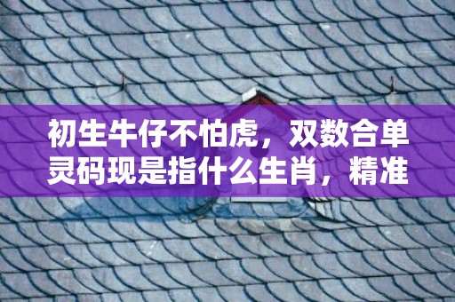 初生牛仔不怕虎，双数合单灵码现是指什么生肖，精准揭晓信息