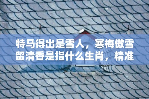 特马得出是雪人，寒梅傲雪留清香是指什么生肖，精准揭晓信息