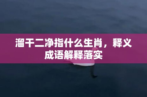 溜干二净指什么生肖，释义成语解释落实