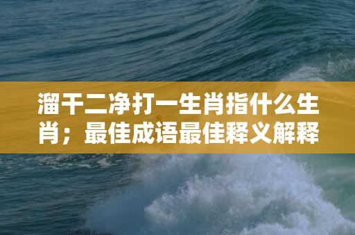 溜干二净打一生肖指什么生肖；最佳成语最佳释义解释答