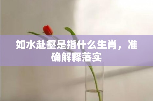 如水赴壑是指什么生肖，准确解释落实