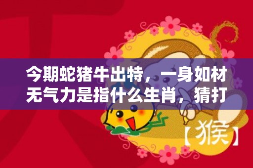 今期蛇猪牛出特，一身如材无气力是指什么生肖，猜打一最佳标准成语落实释义