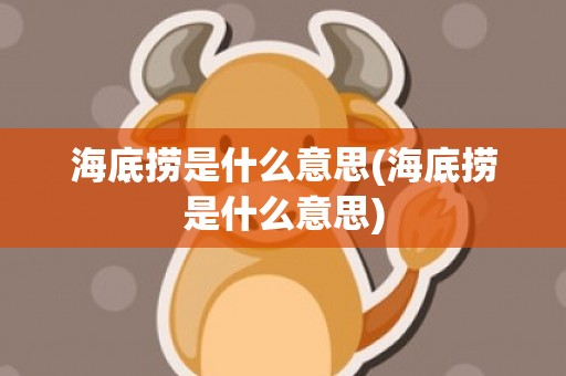 海底捞是什么意思(海底捞是什么意思)