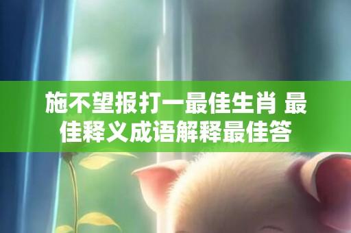 施不望报打一最佳生肖 最佳释义成语解释最佳答