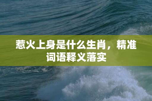 惹火上身是什么生肖，精准词语释义落实