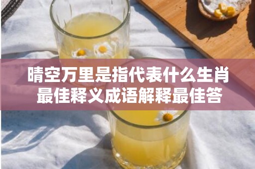 晴空万里是指代表什么生肖 最佳释义成语解释最佳答