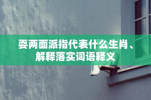 耍两面派指代表什么生肖、解释落实词语释义