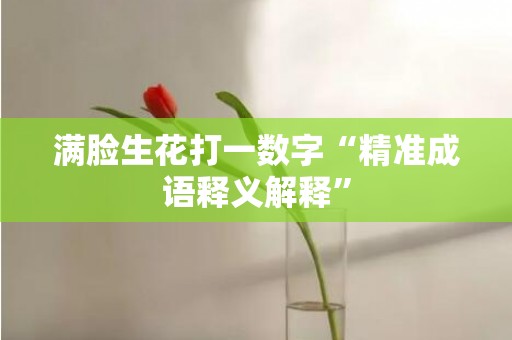 满脸生花打一数字“精准成语释义解释”