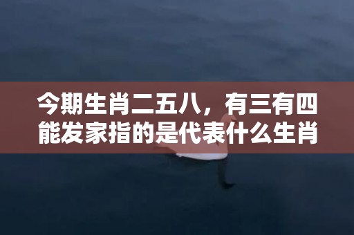 今期生肖二五八，有三有四能发家指的是代表什么生肖，成语释义解释