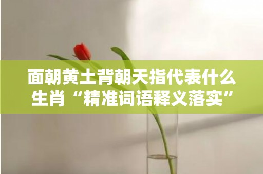 面朝黄土背朝天指代表什么生肖“精准词语释义落实”