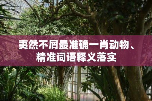 夷然不屑最准确一肖动物、精准词语释义落实