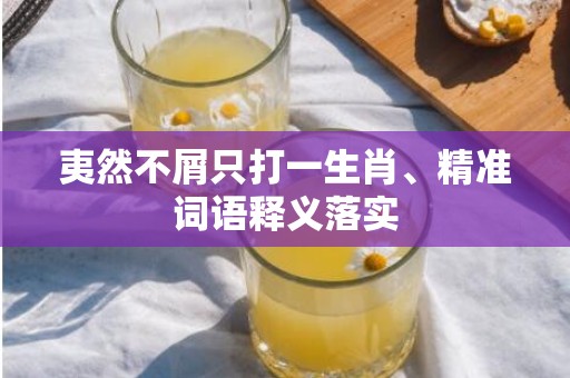 夷然不屑只打一生肖、精准词语释义落实