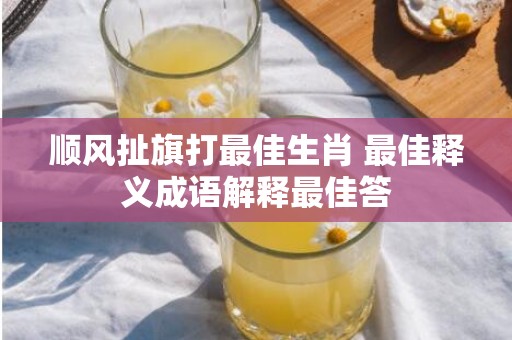 顺风扯旗打最佳生肖 最佳释义成语解释最佳答
