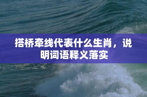 搭桥牵线代表什么生肖，说明词语释义落实