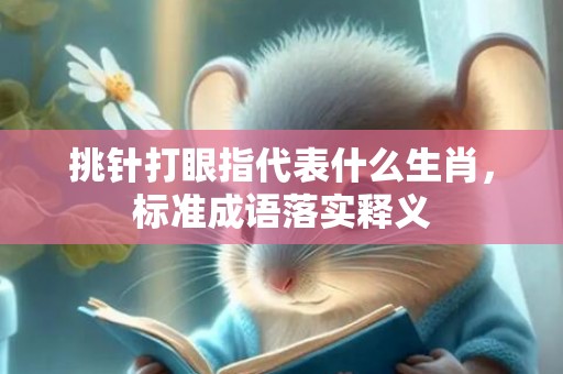 挑针打眼指代表什么生肖，标准成语落实释义