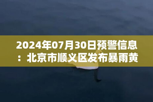 2024年07月30日预警信息：北京市顺义区发布暴雨黄色预警