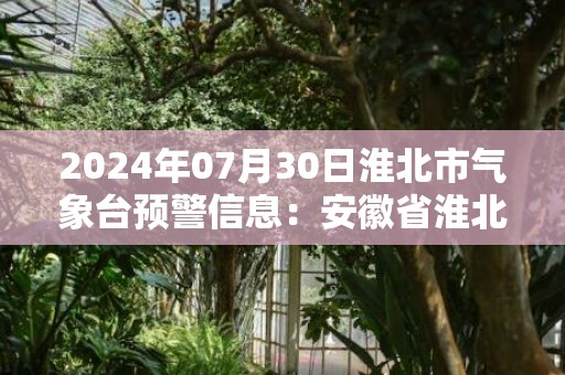 2024年07月30日淮北市气象台预警信息：安徽省淮北市更新高温橙色预警