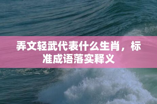 弄文轻武代表什么生肖，标准成语落实释义