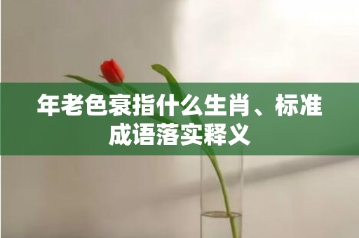 年老色衰指什么生肖、标准成语落实释义