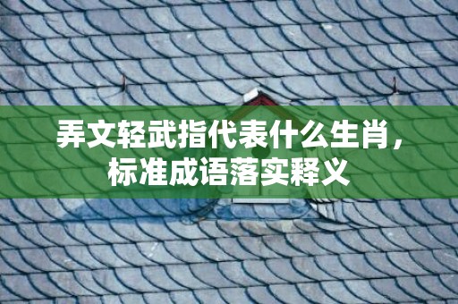 弄文轻武指代表什么生肖，标准成语落实释义