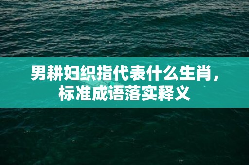 男耕妇织指代表什么生肖，标准成语落实释义
