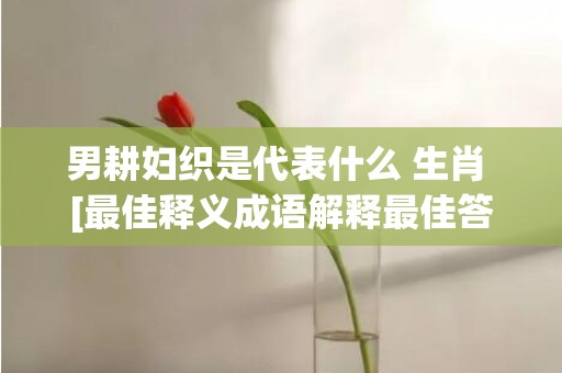 男耕妇织是代表什么 生肖 [最佳释义成语解释最佳答]