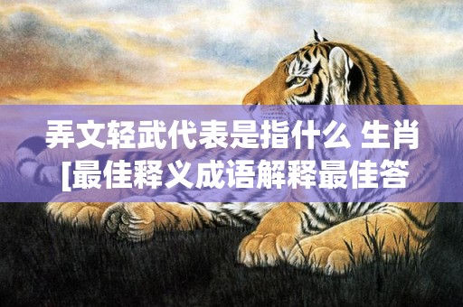 弄文轻武代表是指什么 生肖 [最佳释义成语解释最佳答]