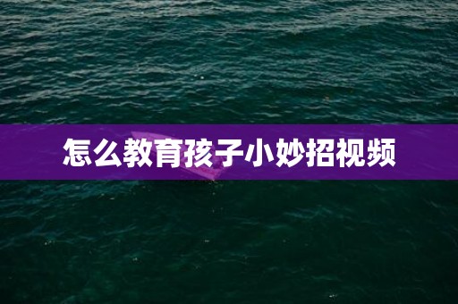 怎么教育孩子小妙招视频