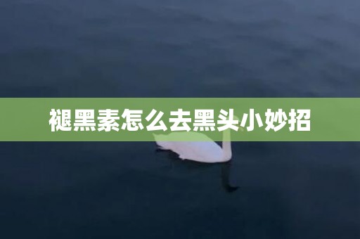 褪黑素怎么去黑头小妙招