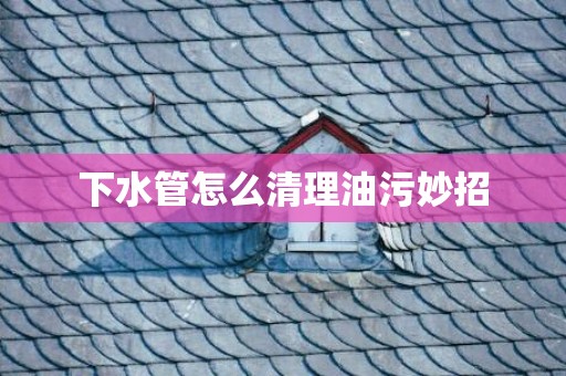 下水管怎么清理油污妙招