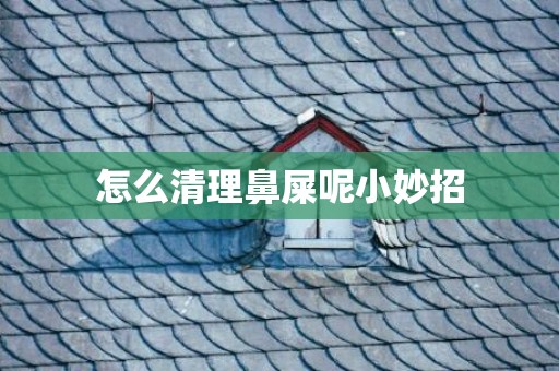 怎么清理鼻屎呢小妙招
