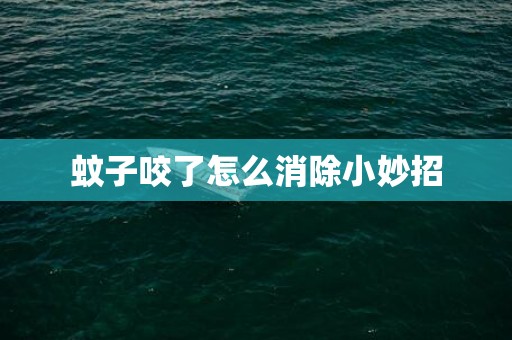 蚊子咬了怎么消除小妙招