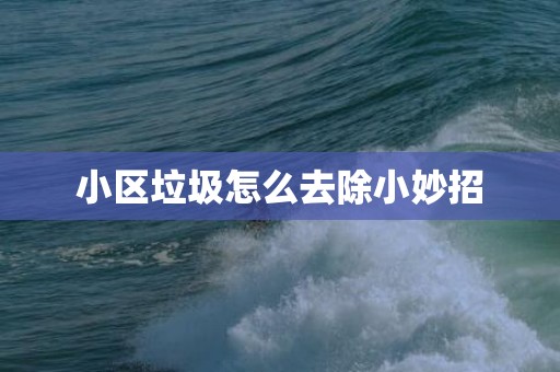 小区垃圾怎么去除小妙招
