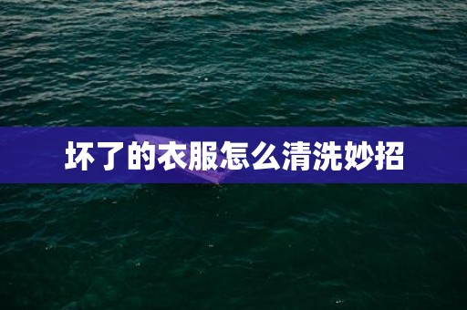 坏了的衣服怎么清洗妙招