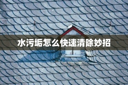 水污垢怎么快速清除妙招