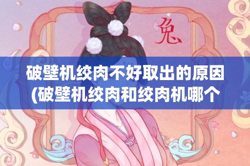 破壁机绞肉不好取出的原因(破壁机绞肉和绞肉机哪个好)