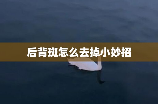 后背斑怎么去掉小妙招