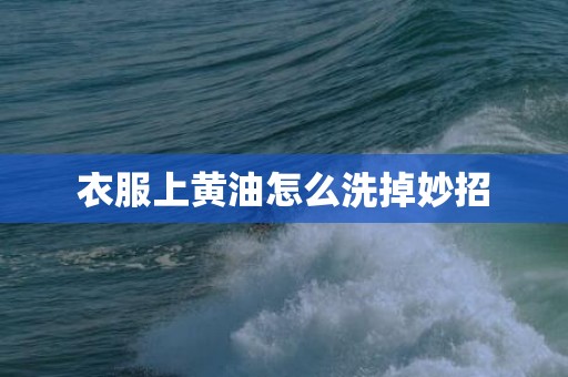衣服上黄油怎么洗掉妙招